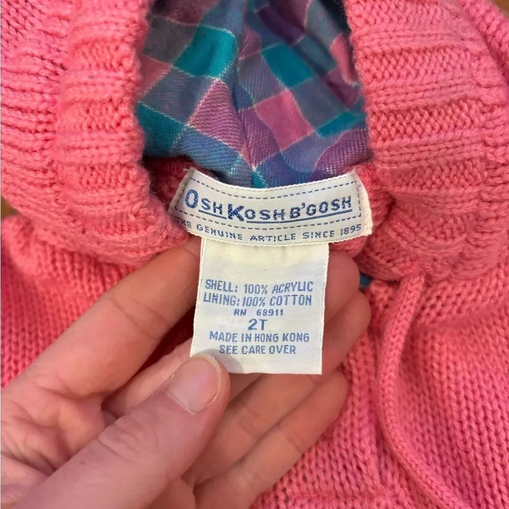 Osh Kosh B’Gosh vintage pink sweater hoodie - Picture 4 of 5